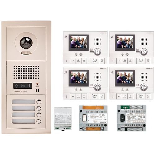 Kit Videointerfon Aiphone GTV4F + 4 posturi interior GT-1C-L