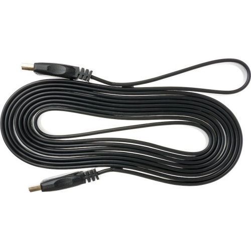 Accesoriu supraveghere Kabelwelt Cablu HDMI v1.4, Lungime 3m, Flat, Conectori auriti, Negru