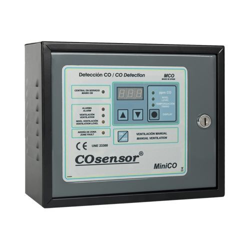 Centrala monoxid de carbon Cofem Conventionala MiniCO CO/NO2, 1 zona, Max. 20 detectori, Dubla ventilatie