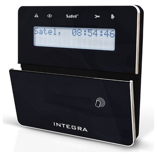 Tastatura alarma Satel INT-KLFR-BSB, LCD, Cititor de proximitate, Compatibila INTEGRA, Negru