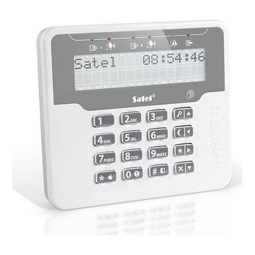 Tastatura alarma Satel VERSA-LCDR-WH, Afisaj LCD, Cititor proximitate integrat, Compatibila VERSA/VERSA Plus