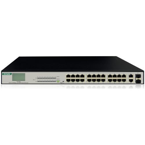 Switch IP View IW3028FSNL,  24 porturi 10/100Mbps  + 2G Combo TP/SFP, PoE,  Display LCD, 380W