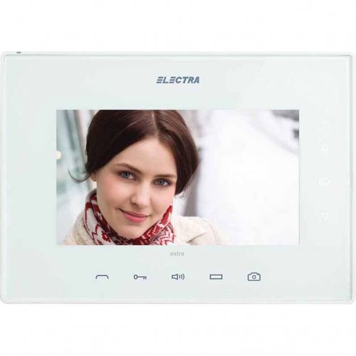 Monitor videointerfon Electra Touch Line Extra, Ecran LCD 7'', 4 fire, Memorie 100 fotografii, Alb