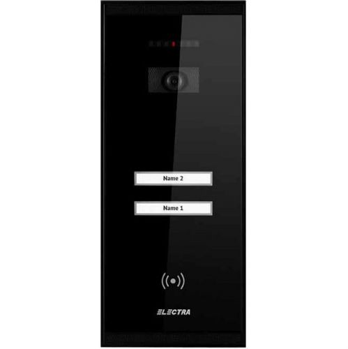 Post exterior videointerfon Electra Touch Line Smart, 2 Familii, 4 fire, Montaj aplicat, Negru
