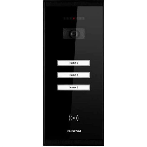 Post exterior videointerfon Electra Touch Line Smart, 3 Familii, 4 fire, Montaj aplicat, Negru