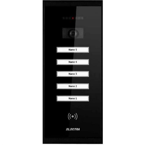 Post exterior videointerfon Electra Touch Line Smart, 5 Familii, 4 fire, Montaj aplicat, Negru