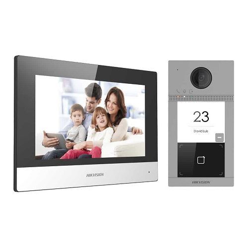Kit Videointerfon Hikvision DS-KIS604-S Wi-Fi pentru o familie