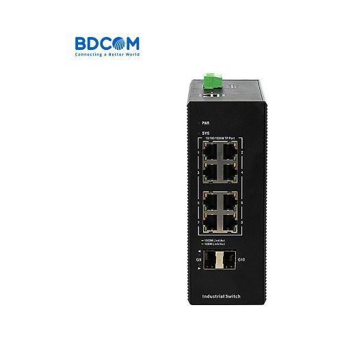 Switch BDCOM IES200-V25-2S8P PoE Industrial cu Management Full Gigabit 8 porturi PoE, 2 SFP, 240W, IP40
