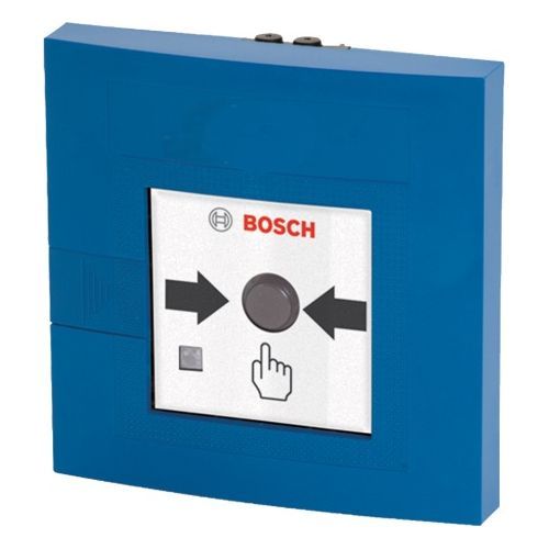 Buton adresabil Bosch FMC-210-DM-G-B manual de semnalizare incendiu, cu geam, albastru, IP52