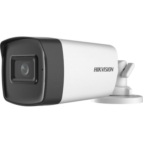 Camera de supraveghere Hikvision DS-2CE17H0T-IT3FS2 Turbo HD bullet 5MP, 2.8mm, IR 40m, IP67, microfon audio incorporat
