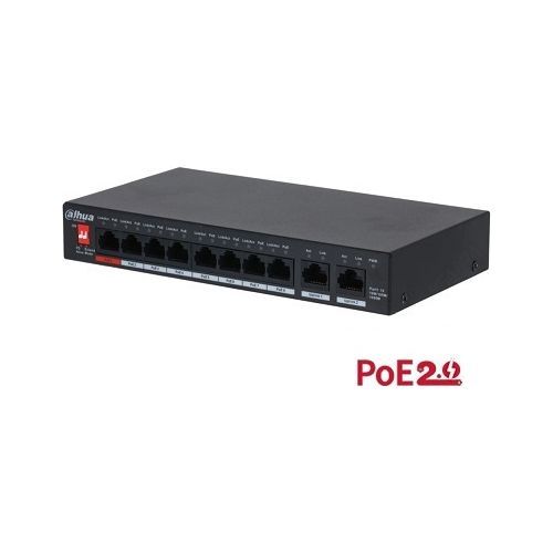Switch Dahua PFS3010-8GT-96 PoE 8 porturi, 2 RJ-45 Uplink, All Gigabit, 96W