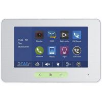 Monitor videointerfon V-tech DT37 Touch, Compatibil seria DT, Display TFT color 7'', Conexiune 2 fire, Alb