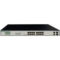 Switch IP View IW3020FSNL,  16 porturi 10/100Mbps + 2G Combo TP/SFP,  PoE,  Display LCD, 300W